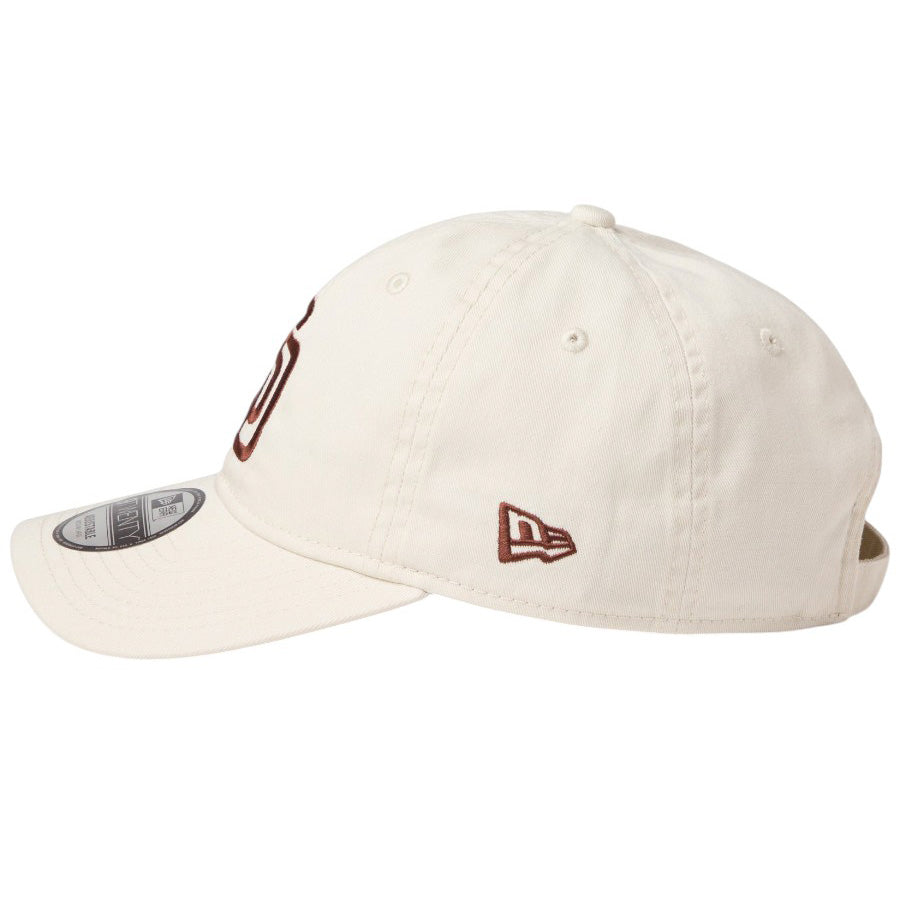 ニューエラ キャップ 帽子 NEW ERA CAP 9TWENTY ウォッシュドコットン サンディエゴ パドレス アイボリー ブラウン 14942667 左サイド