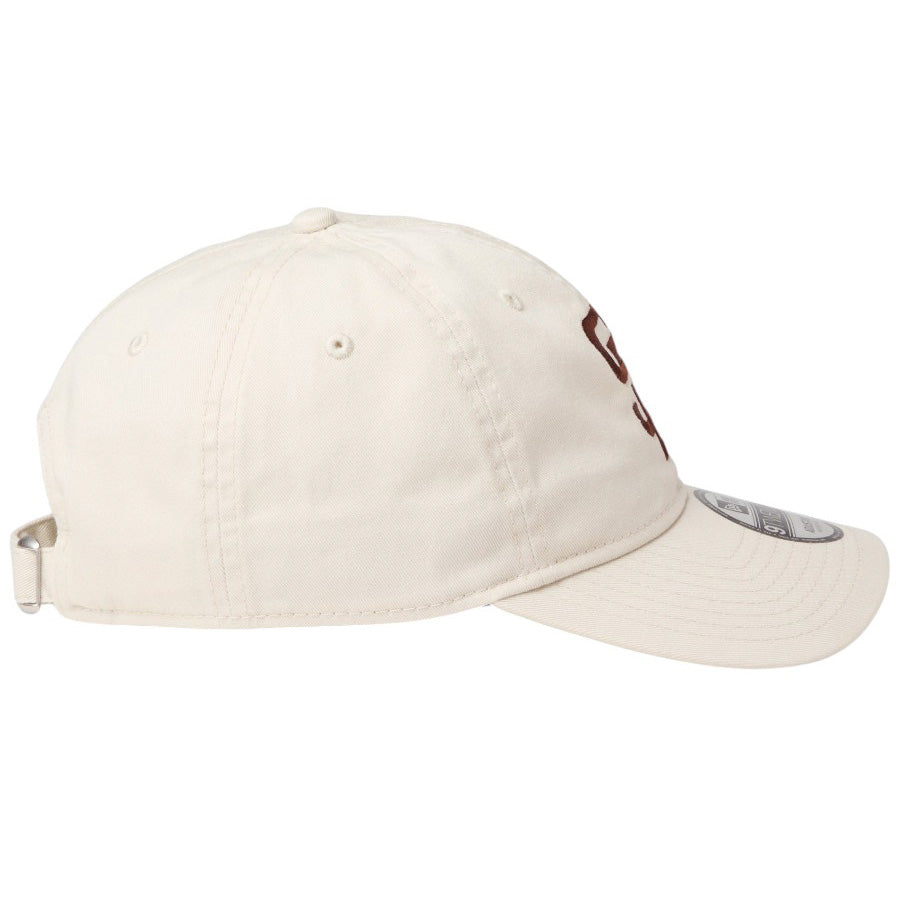 ニューエラ キャップ 帽子 NEW ERA CAP 9TWENTY ウォッシュドコットン サンディエゴ パドレス アイボリー ブラウン 14942667 右サイド