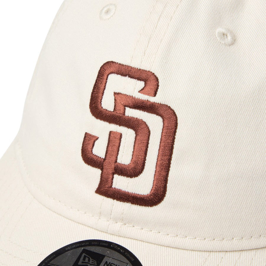ニューエラ キャップ 帽子 NEW ERA CAP 9TWENTY ウォッシュドコットン サンディエゴ パドレス アイボリー ブラウン 14942667 フロントロゴ