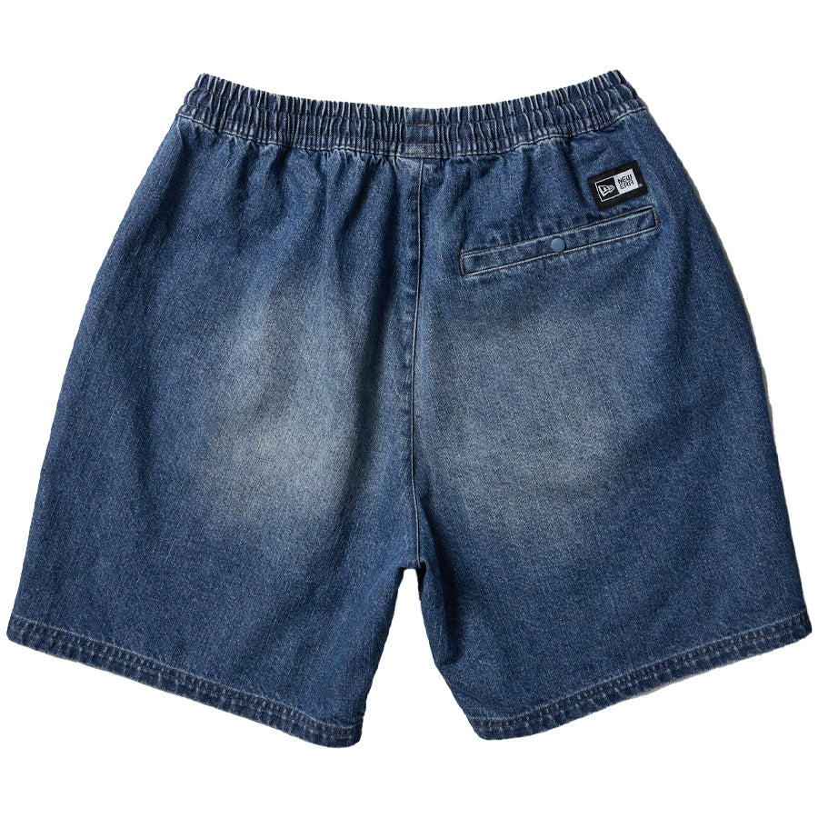 ニューエラ アパレル NEW ERA イージー ショートパンツ ハーフパンツ Washed denim ウオッシュドデニム 14856740 バック