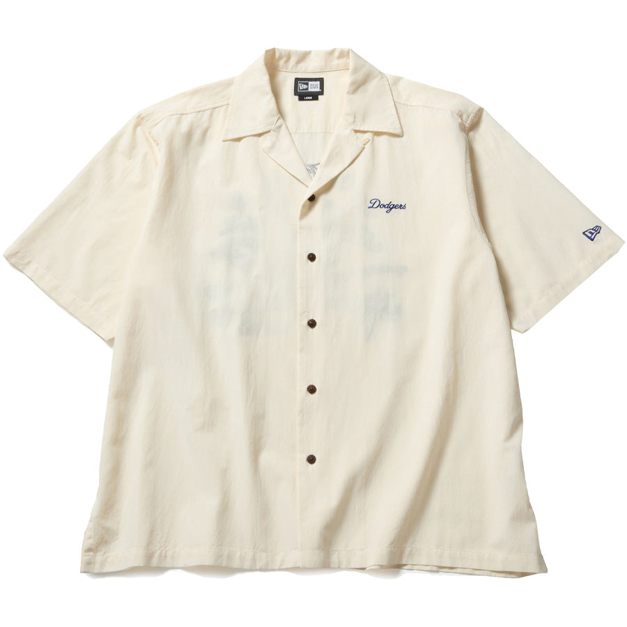 ニューエラ シャツ NEW ERA アパレル 半袖 スーベニア シャツ レーヨン ロサンゼルス ドジャース オフホワイト 14856642 フロント