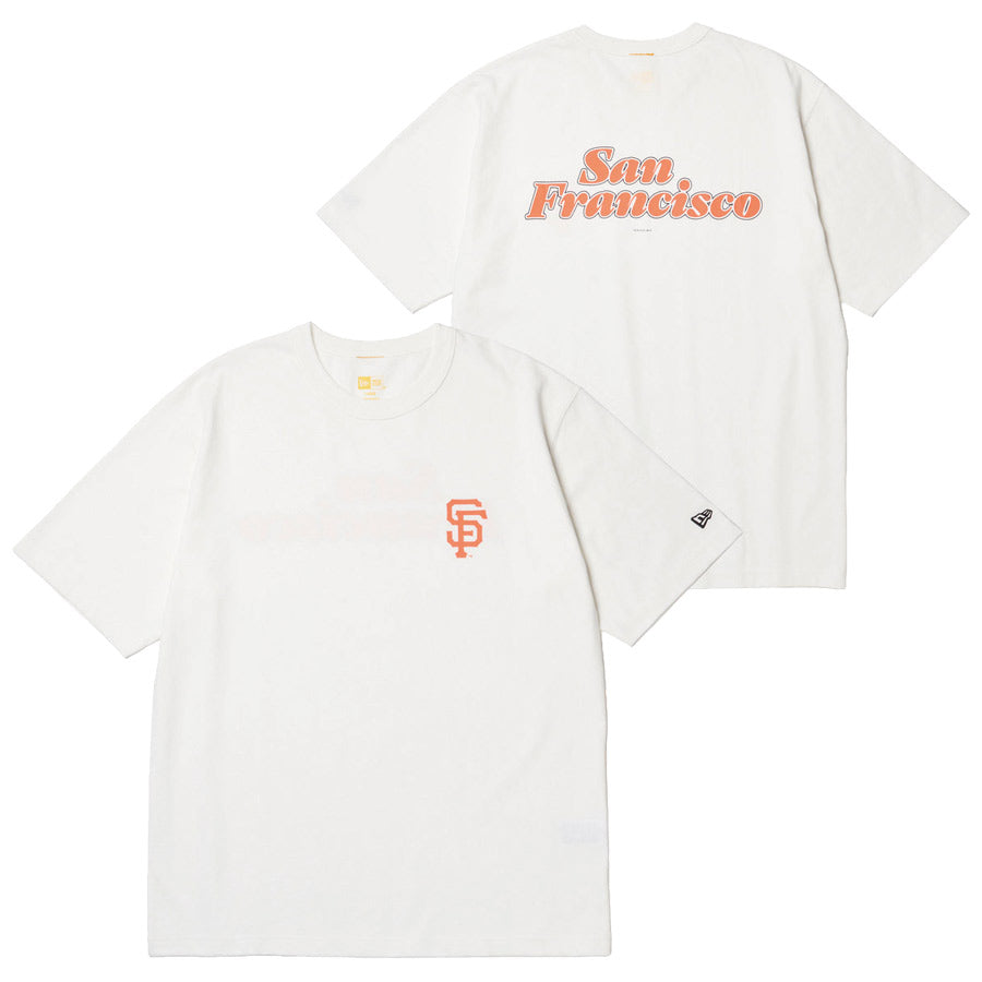 ニューエラ アパレル NEW ERA 半袖 ウォッシュドコットン Tシャツ GORO (min-nano) サンフランシスコ ジャイアンツ オフホワイト 14880330 フロント バック
