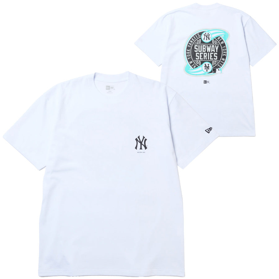 ニューエラ アパレル NEW ERA 半袖 コットン Tシャツ ニューヨーク ヤンキース サブウェイシリーズ ホワイト 14856702 表裏