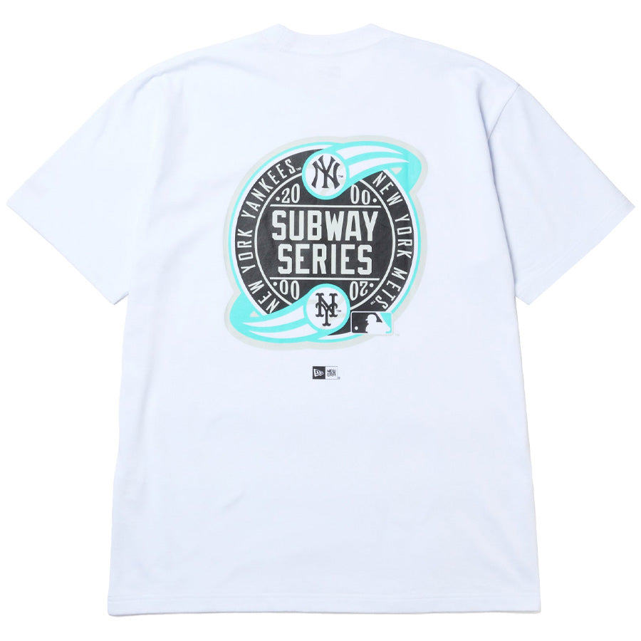 ニューエラ アパレル NEW ERA 半袖 コットン Tシャツ ニューヨーク ヤンキース サブウェイシリーズ ホワイト 14856702 バック