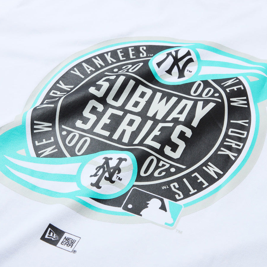 ニューエラ アパレル NEW ERA 半袖 コットン Tシャツ ニューヨーク ヤンキース サブウェイシリーズ ホワイト 14856702 バックプリント