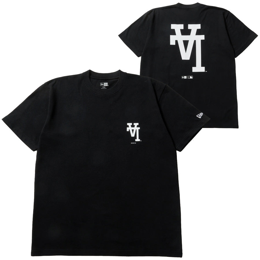 ニューエラ アパレル NEW ERA 半袖 コットン Tシャツ Upside Down アップサイド ダウン ロサンゼルス ドジャース ブラック 14856707 表裏