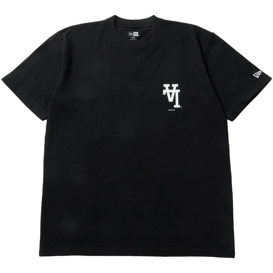 ニューエラ アパレル NEW ERA 半袖 コットン Tシャツ Upside Down アップサイド ダウン ロサンゼルス ドジャース ブラック 14856707 フロント