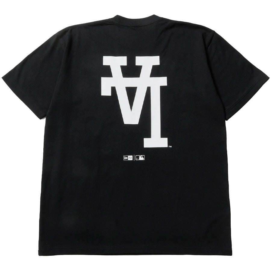 ニューエラ アパレル NEW ERA 半袖 コットン Tシャツ Upside Down アップサイド ダウン ロサンゼルス ドジャース ブラック 14856707 バックプリント