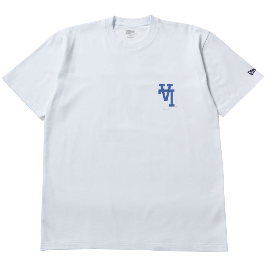 ニューエラ アパレル NEW ERA 半袖 コットン Tシャツ Upside Down アップサイド ダウン ロサンゼルス ドジャース ホワイト 14856706 フロント