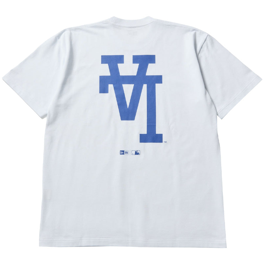 ニューエラ アパレル NEW ERA 半袖 コットン Tシャツ Upside Down アップサイド ダウン ロサンゼルス ドジャース ホワイト 14856706 バックプリント