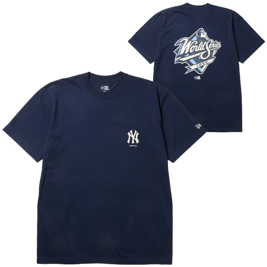 ニューエラ アパレル NEW ERA 半袖 コットン Tシャツ ニューヨーク ヤンキース WORLD SERIES ワールドシリーズ ネイビー 14856703 表裏