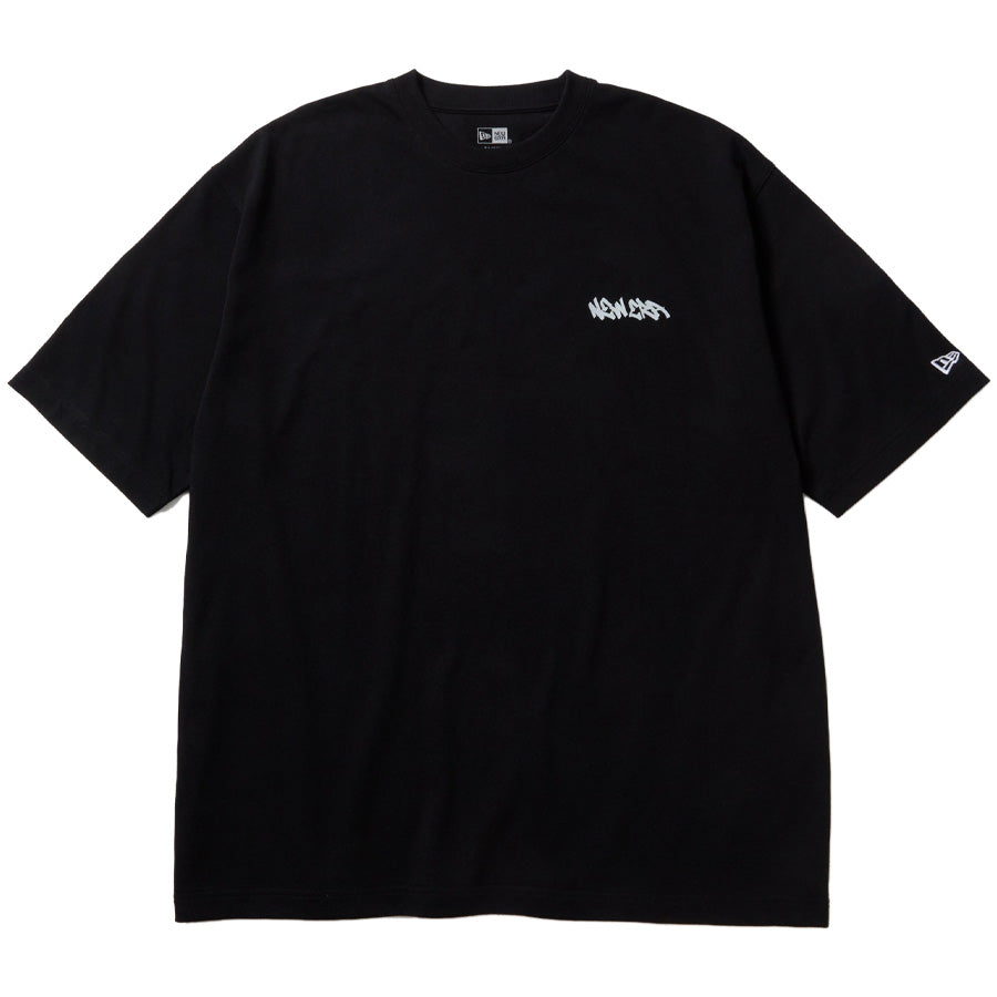 ニューエラ アパレル NEW ERA 半袖 オーバーサイズド コットン Tシャツ Tagging タギング グラフィティ ブラック 14856667 フロント