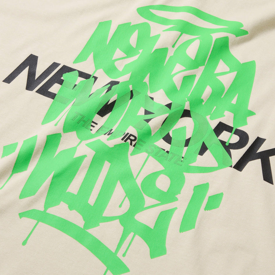 ニューエラ アパレル NEW ERA 半袖 オーバーサイズド コットン Tシャツ Tagging タギング グラフィティ クリーム 14856666 バックプリント
