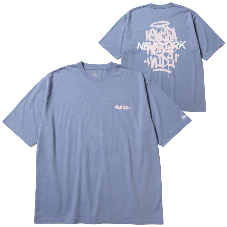 ニューエラ アパレル NEW ERA 半袖 オーバーサイズド コットン Tシャツ Tagging タギング グラフィティ スレート 14856665 表裏