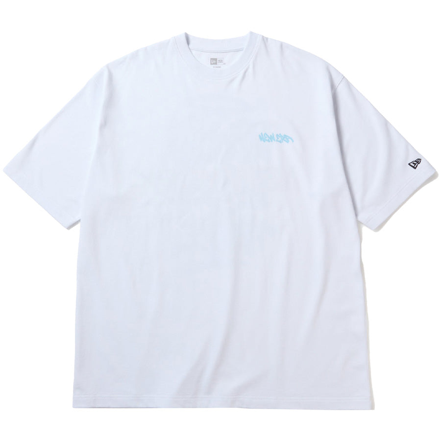 ニューエラ アパレル NEW ERA 半袖 オーバーサイズド コットン Tシャツ Tagging タギング グラフィティ ホワイト 14856664 フロント