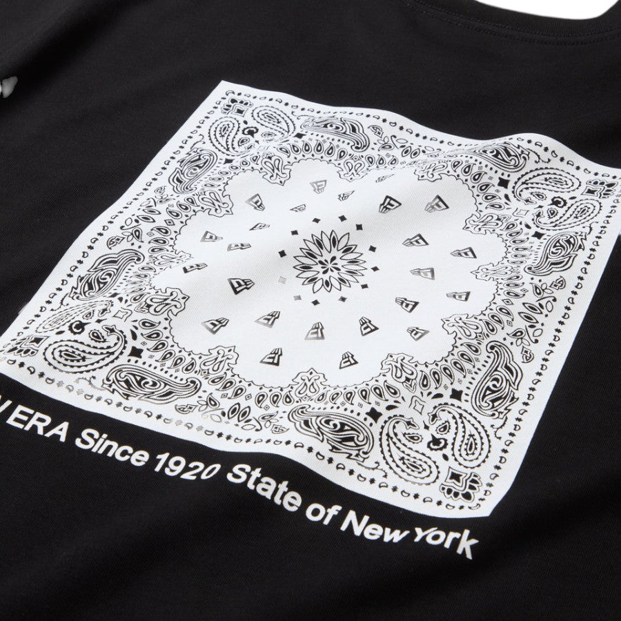 ニューエラ アパレル NEW ERA 半袖 コットン Tシャツ Paisley ペイズリー ブラック 14856695 バックプリント
