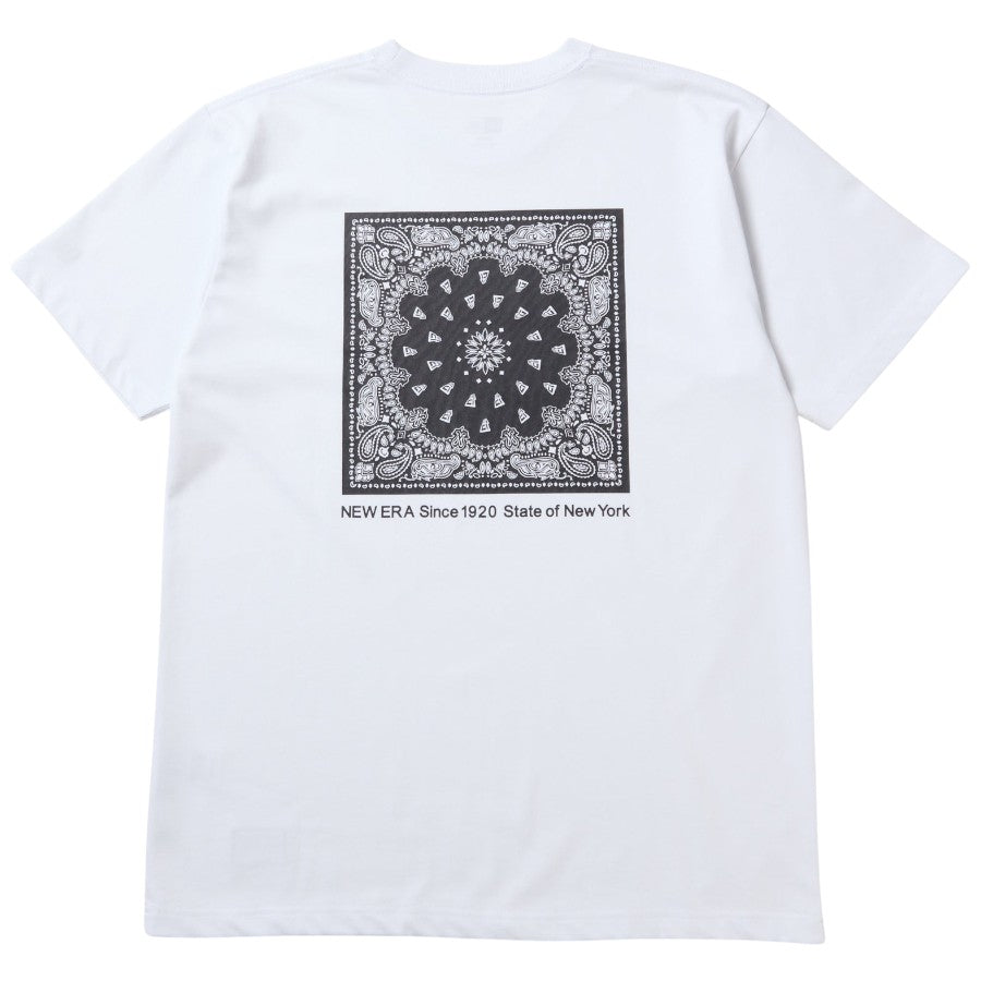 ニューエラ アパレル NEW ERA 半袖 コットン Tシャツ Paisley ペイズリー ホワイト 14856693 バックプリント