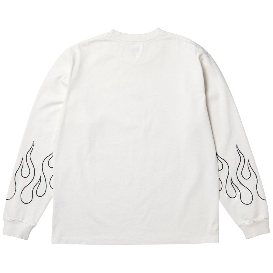 ニューエラ アパレル ロンTee L/S tee NEW ERA 長袖 ウォッシュド コットン Tシャツ The Flame フレーム オフホワイト 15129336 背面