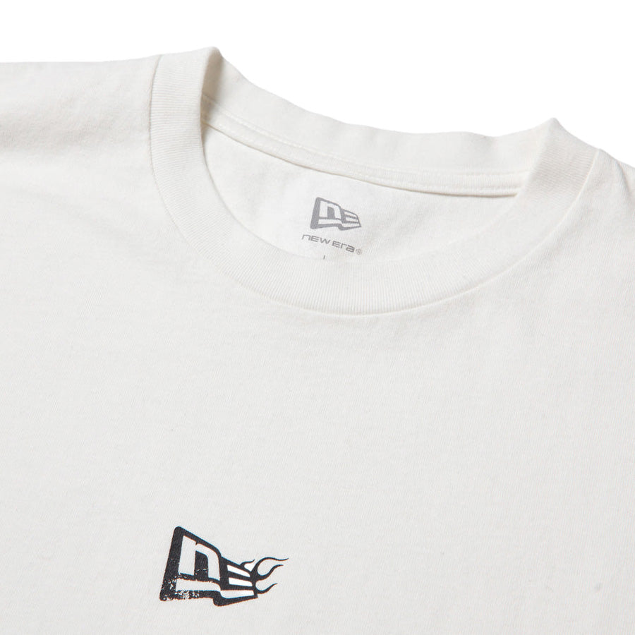 ニューエラ アパレル ロンTee L/S tee NEW ERA 長袖 ウォッシュド コットン Tシャツ The Flame フレーム オフホワイト 15129336 フロントロゴ