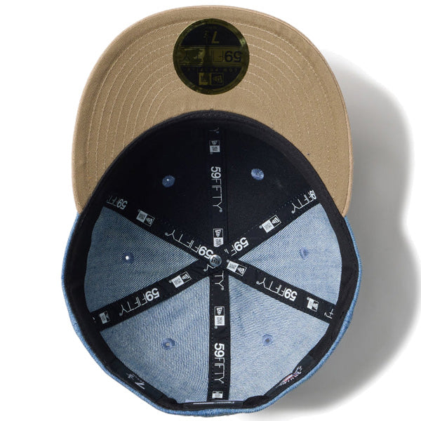 LP 59FIFTY MLB Denim 2-Tone ロサンゼルス・ドジャース ウォッシュドデニム カーキスウェードバイザー