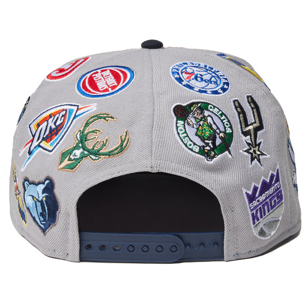 9FIFTY Team Logo Allover NBA グレー ブラックバイザー