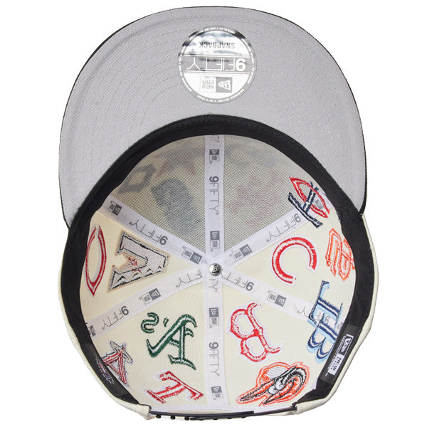 9FIFTY Team Logo Allover MLB クローム ブラックバイザー