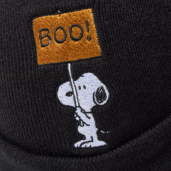 ベーシック カフニット PEANUTS ピーナッツ スヌーピー ブラック