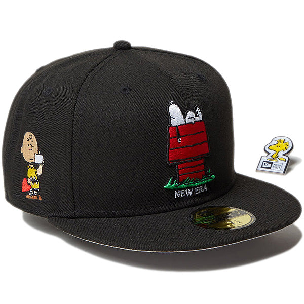 59FIFTY PEANUTS ピーナッツ スヌーピー ウッドストック ピンズ ブラック