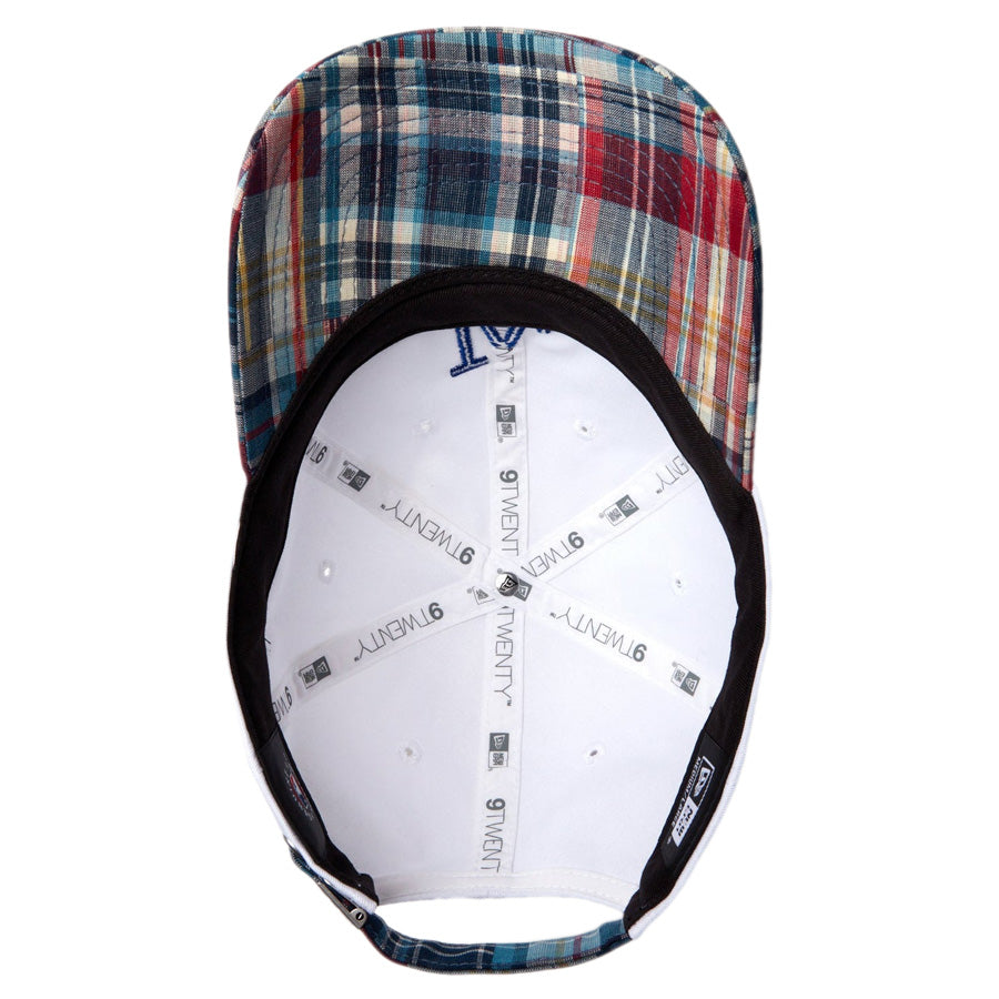 9TWENTY MLB Patchwork ロサンゼルス・ドジャース クロームホワイト マドラスチェックバイザー