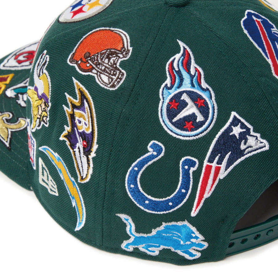 9FIFTY Team Logo Allover NFL ダークグリーン