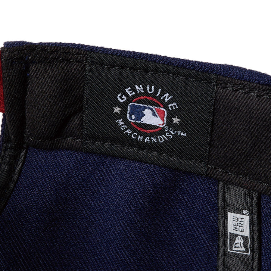 9FORTY 2-Tone Woven Label アトランタ・ブレーブス ネイビー スカーレットバイザー