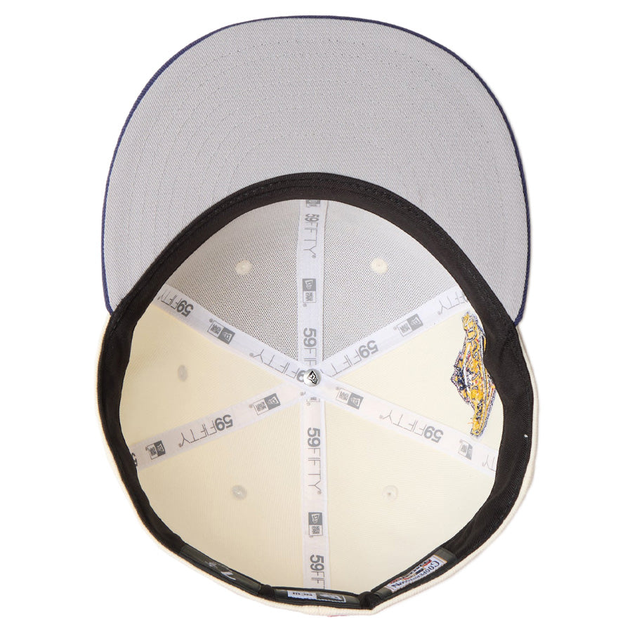 59FIFTY MLB 2-Tone アトランタ・ブレーブス クーパーズタウン ワインコルク ライトネイビーバイザー