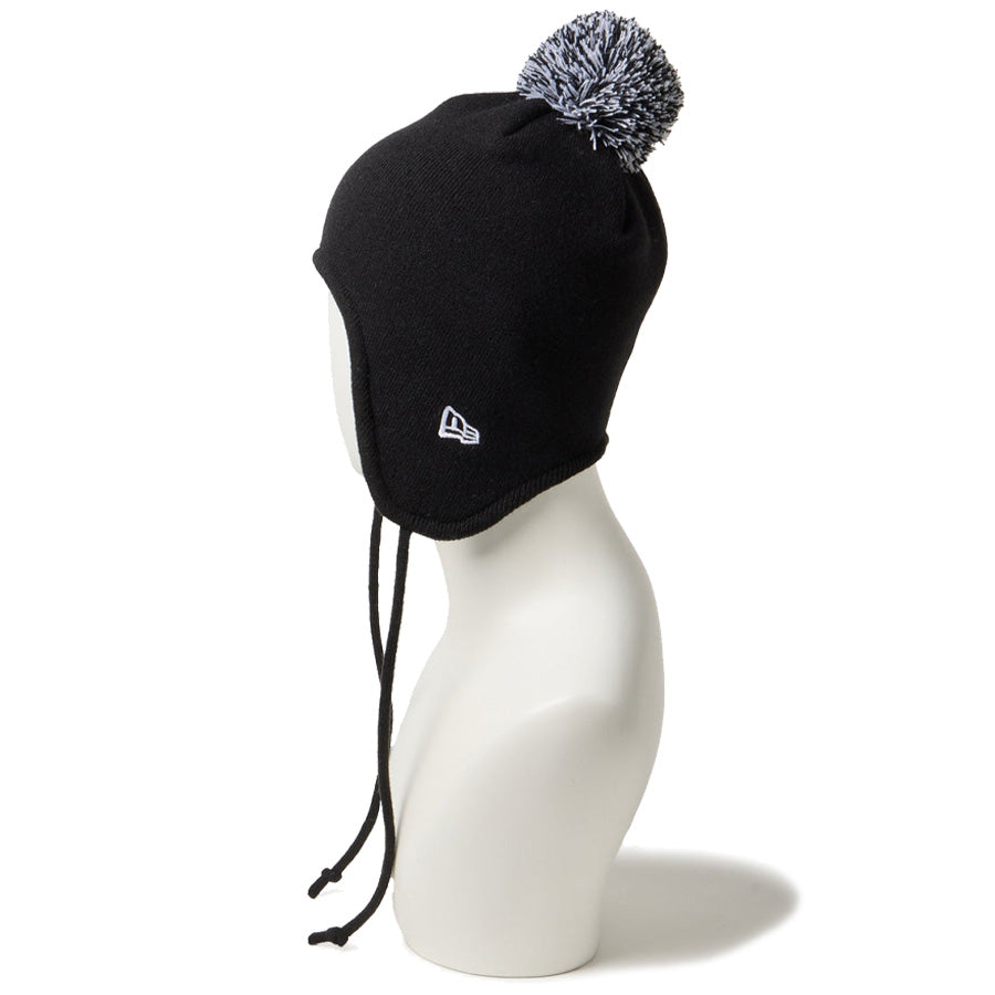 新品　Athena New York ニット帽 ブラック ポンポン ニューエラ キャップ ニット帽 NEW ERA ポンポンニット イヤーフラップ