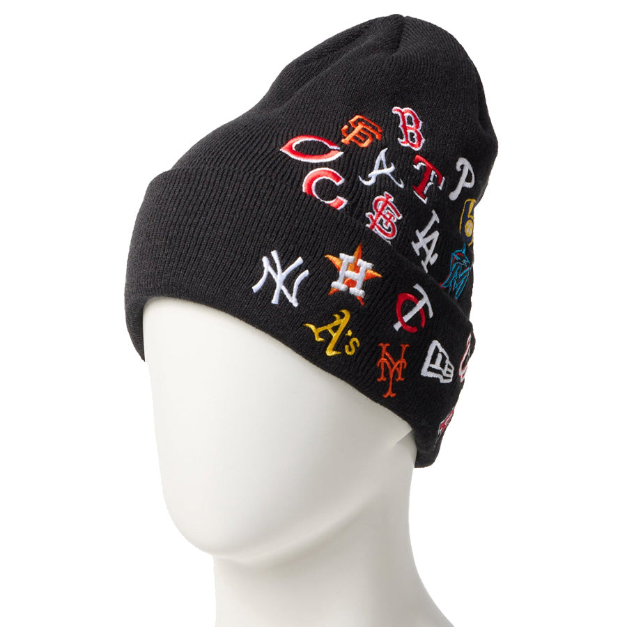 ベーシック カフニット チームロゴ オールオーバー MLB ブラック