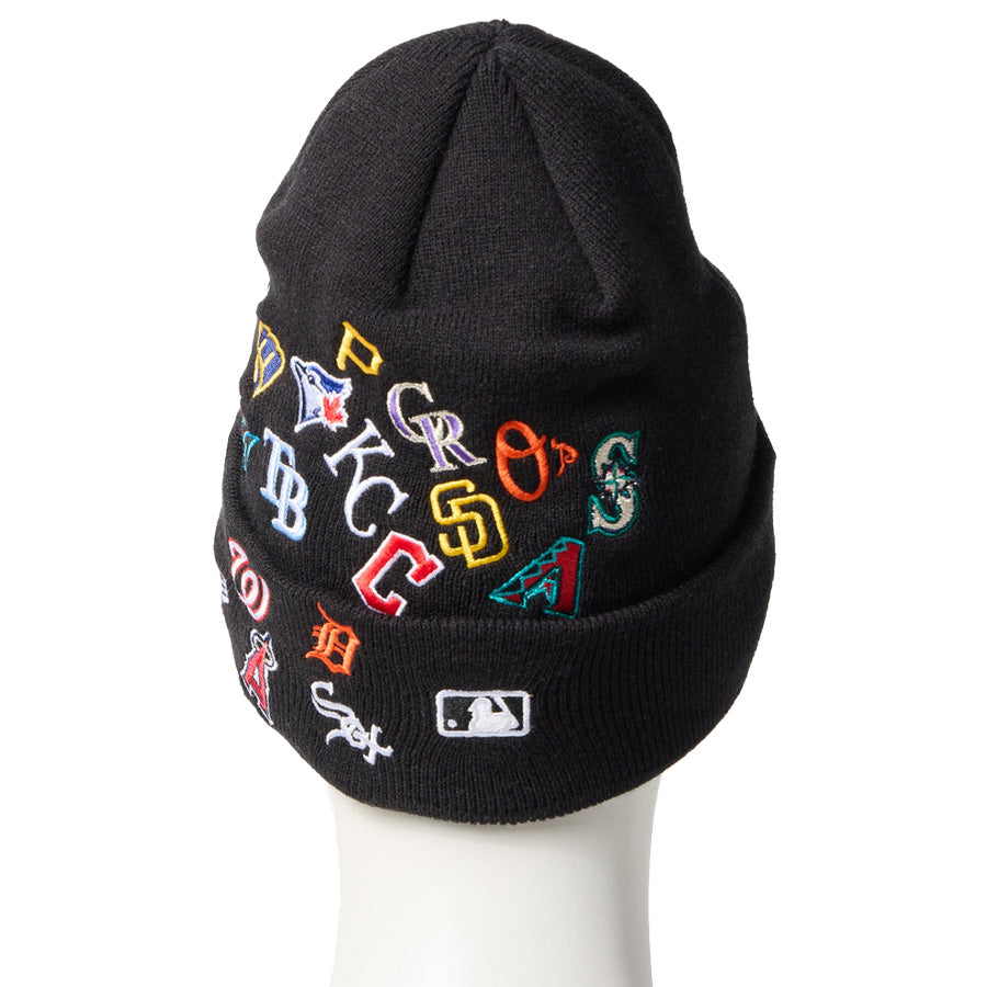 ベーシック カフニット チームロゴ オールオーバー MLB ブラック