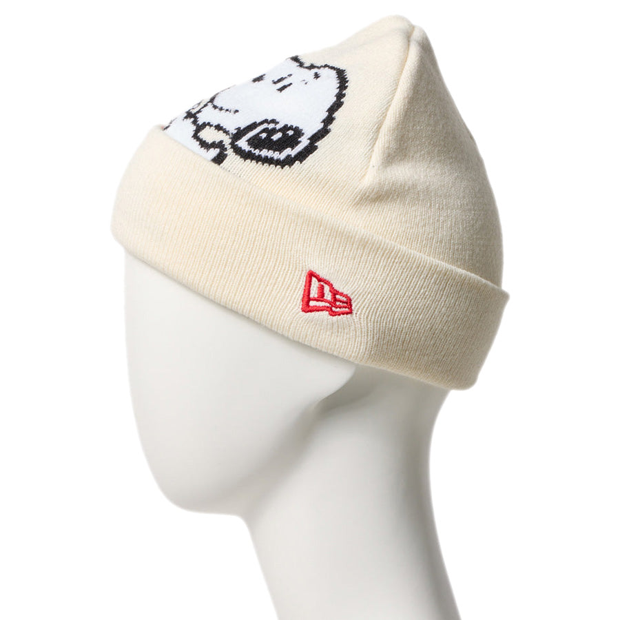 Kid's カフニット PEANUTS ピーナッツ スヌーピー ニューエラロゴ オフホワイト