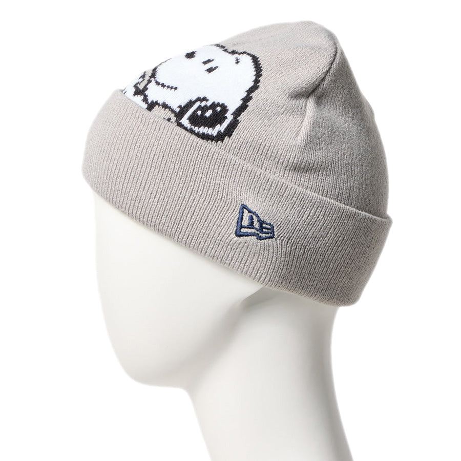 Kid's カフニット PEANUTS ピーナッツ スヌーピー ニューエラロゴ グレー