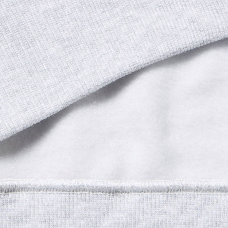 裏起毛 オーバーサイズド スウェット フルジップフーディー ボックスロゴ ウーブンパッチ ライトグレー