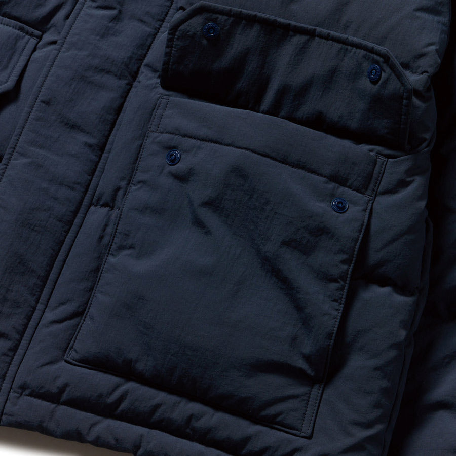 ダウンジャケット コーデュロイ コンビ ネイビー FW25
