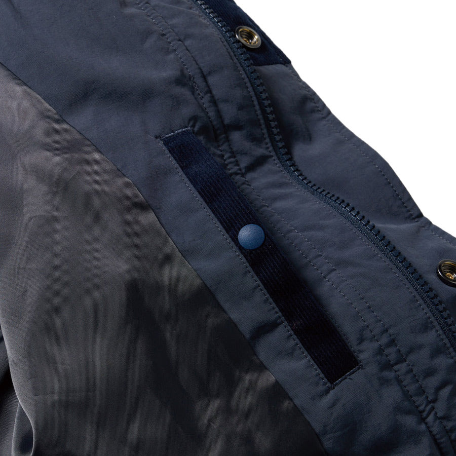 ダウンジャケット コーデュロイ コンビ ネイビー FW25