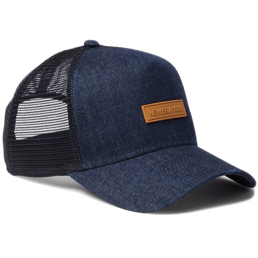 VARIVAS バリバス　 newera コラボ　デニム　インディゴ　キャップ ニューエラ キャップ NEW ERA 9FORTY A-Frame Trucker メッシュ ラバー