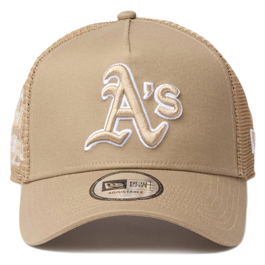 9FORTY A-Frame トラッカー MLB Side Patch オークランド・アスレチックス カーキ 14744890