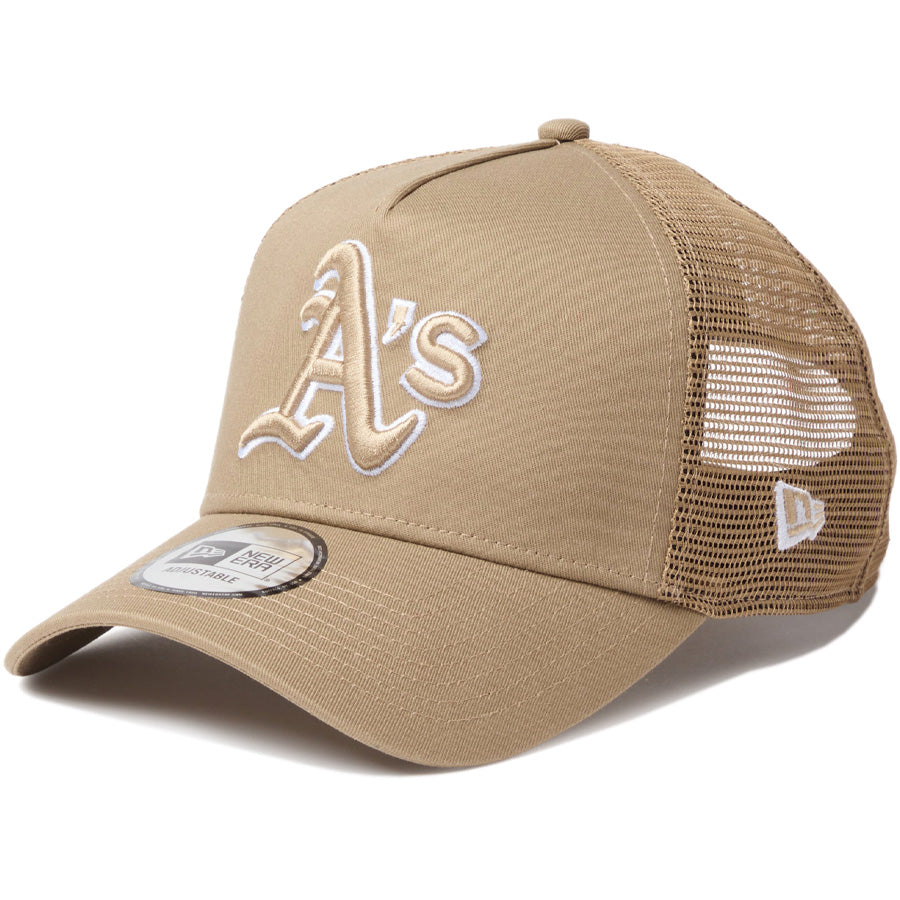 9FORTY A-Frame トラッカー MLB Side Patch オークランド・アスレチックス カーキ 14744890
