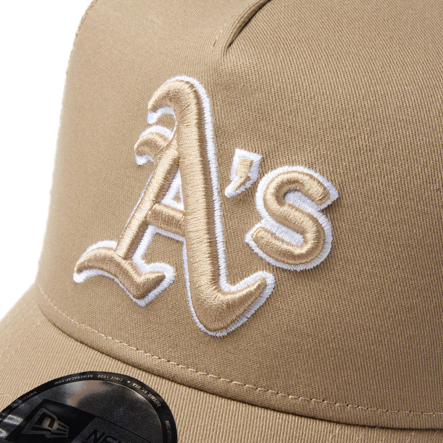 9FORTY A-Frame トラッカー MLB Side Patch オークランド・アスレチックス カーキ 14744890
