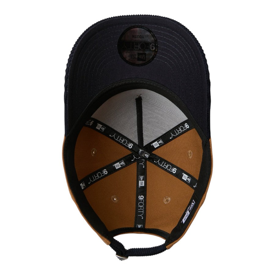 キッズ Youth 9FORTY A-Frame Duck Canvas ウーブンパッチ ライトブロンズ ネイビーコーデュロイバイザー