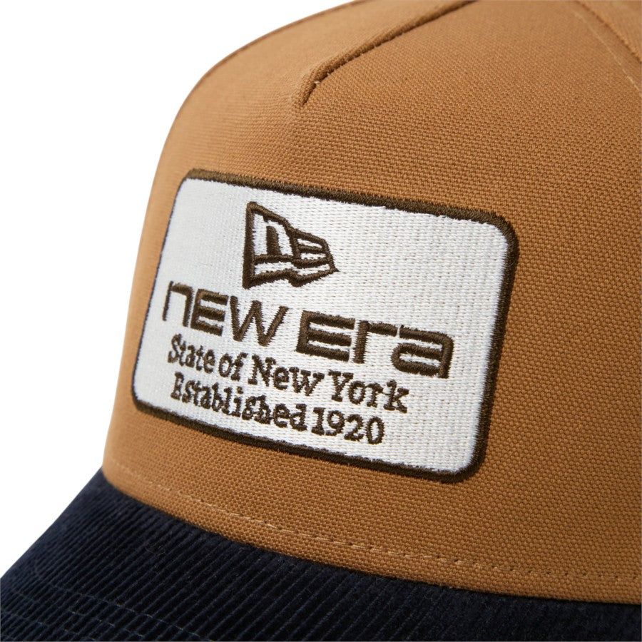 キッズ Youth 9FORTY A-Frame Duck Canvas ウーブンパッチ ライトブロンズ ネイビーコーデュロイバイザー