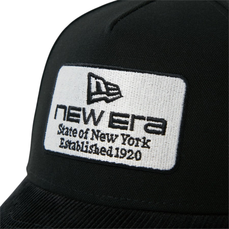 キッズ Youth 9FORTY A-Frame Duck Canvas ウーブンパッチ ブラック コーデュロイバイザー