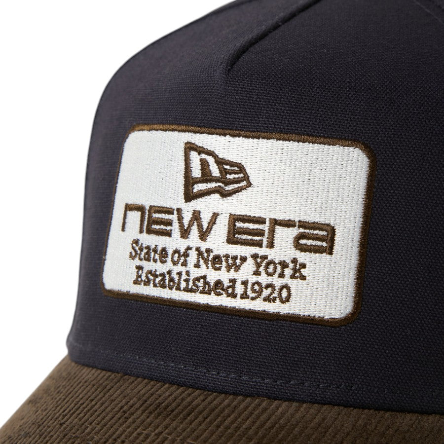 9FORTY A-Frame Duck Canvas ウーブンパッチ ネイビー ウォルナットコーデュロイバイザー