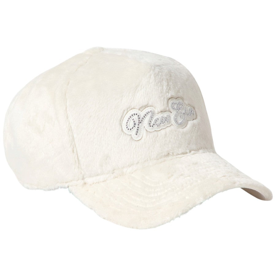 9FORTY A-Frame Micro Fur ラインストーン NEW ERA ロゴ ホワイト