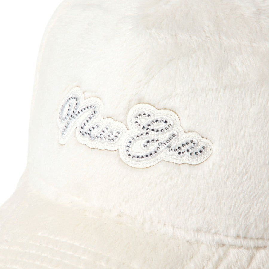 9FORTY A-Frame Micro Fur ラインストーン NEW ERA ロゴ ホワイト